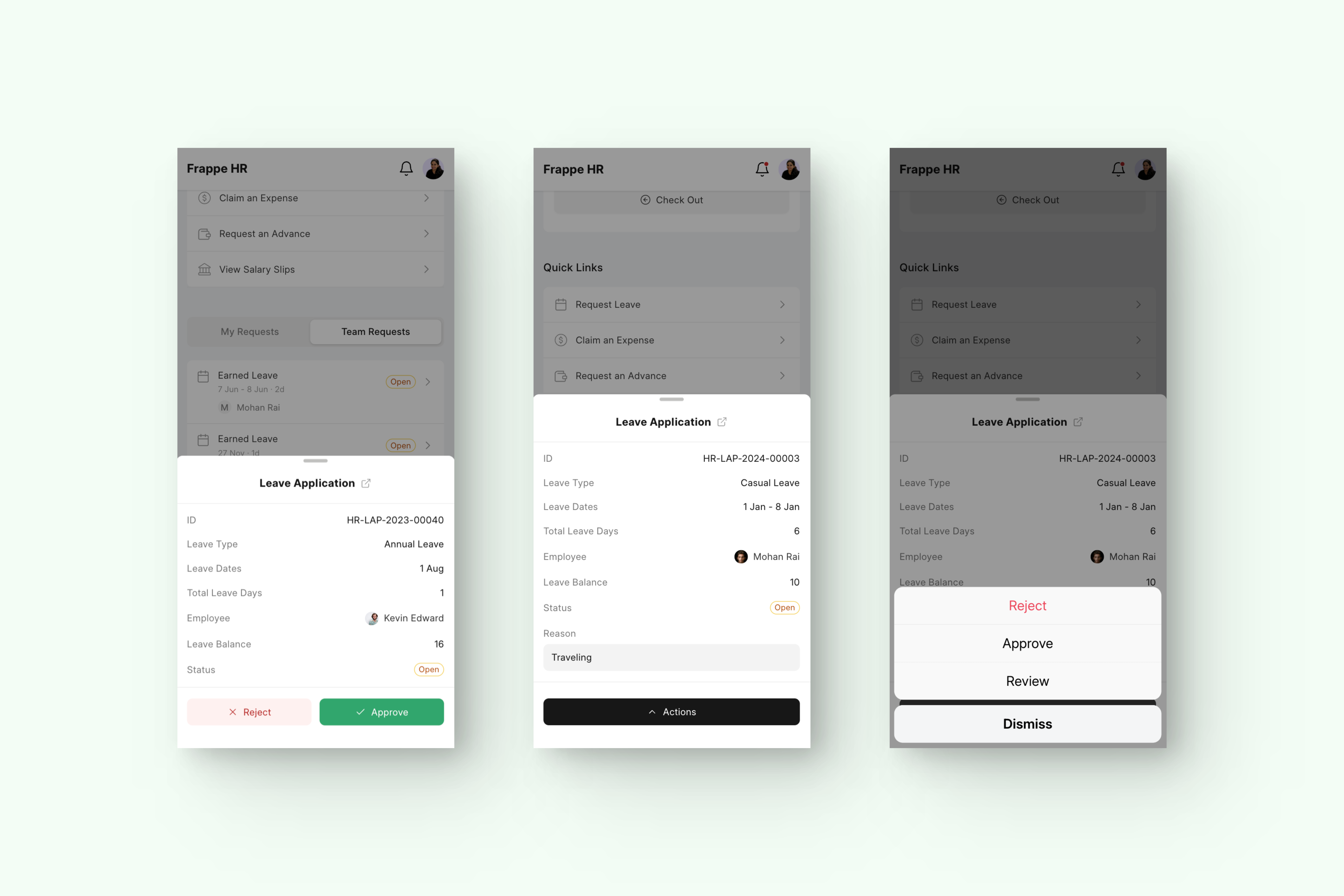 Workflow Action Sheet